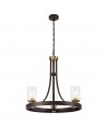 Elsie Pendant 3 Light E27, Brown Oxide/Bronze With Clear Glass Shades