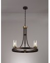 Elsie Pendant 3 Light E27, Brown Oxide/Bronze With Clear Glass Shades
