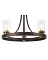 Elsie Pendant 3 Light E27, Brown Oxide/Bronze With Clear Glass Shades