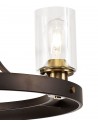 Elsie Pendant 3 Light E27, Brown Oxide/Bronze With Clear Glass Shades