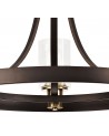 Elsie Pendant 3 Light E27, Brown Oxide/Bronze With Clear Glass Shades
