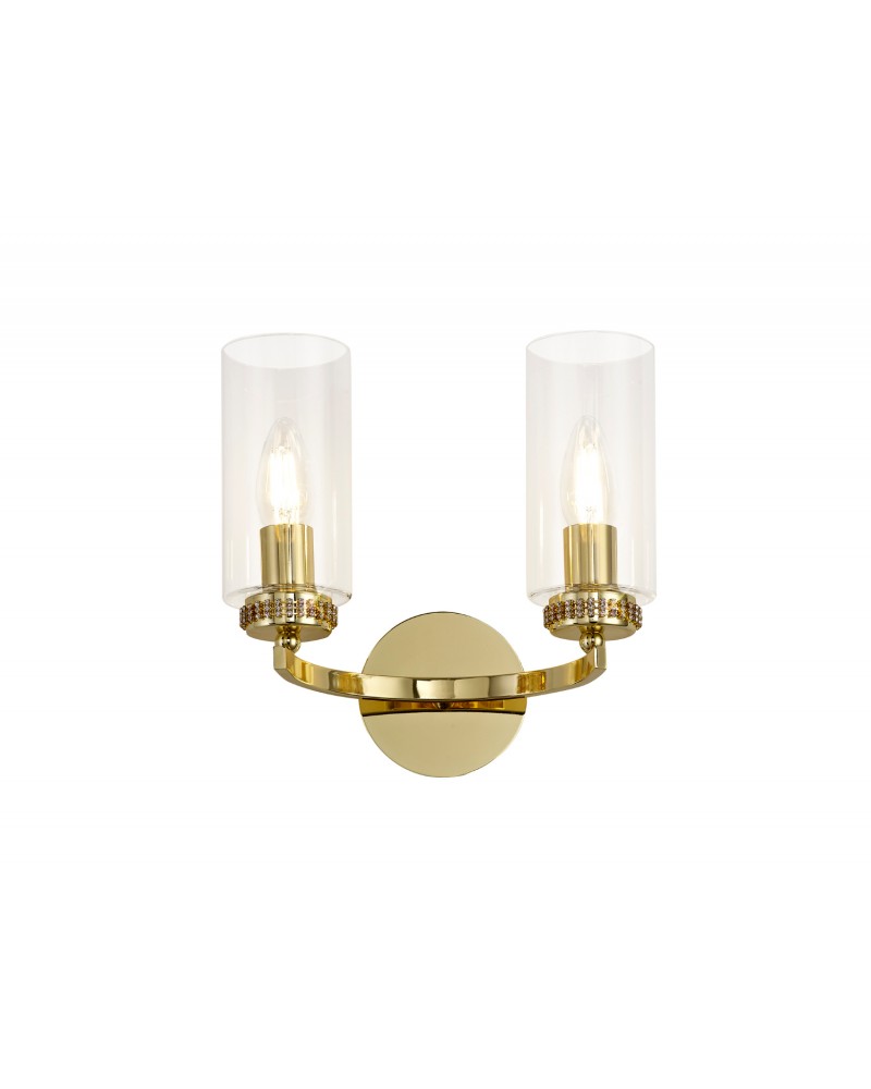 Nina Wall Lamp Switched, 2 x E14, Polished Gold