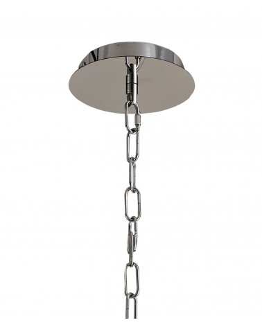Lydia Pendant/Semi Ceiling Convertible, 7 x E14, Polished Chrome/Crystal