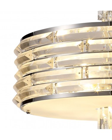 Lydia Pendant/Semi Ceiling Convertible, 7 x E14, Polished Chrome/Crystal