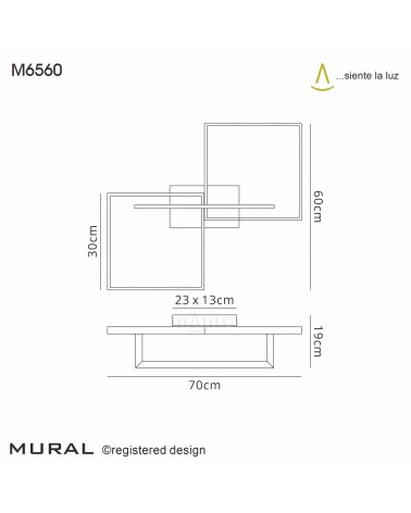 Mantra Mural Ceiling, 48W LED, 3000K, 3840lm, IP20, Matt White