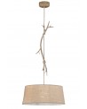 Mantra Sabina Pendant 60cm Round, 1 x E27, Imitation Wood, Linen Shade