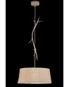 Mantra Sabina Pendant 60cm Round, 1 x E27, Imitation Wood, Linen Shade