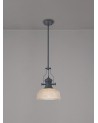 Francis Single Multi Height Pendant, 1 x E27, 26.5cm Prismatic Glass, Graphite / Clear