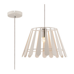 Somerset Pendant 1 Light E27 White/Polished Chrome