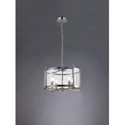 Nolan Single 46cm Pendant 4 Light E14 Polished Chrome/Clear Glass